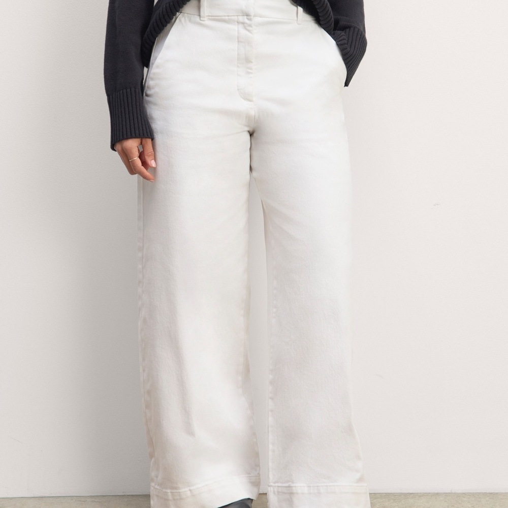 Everlane White Wide-Leg Pants